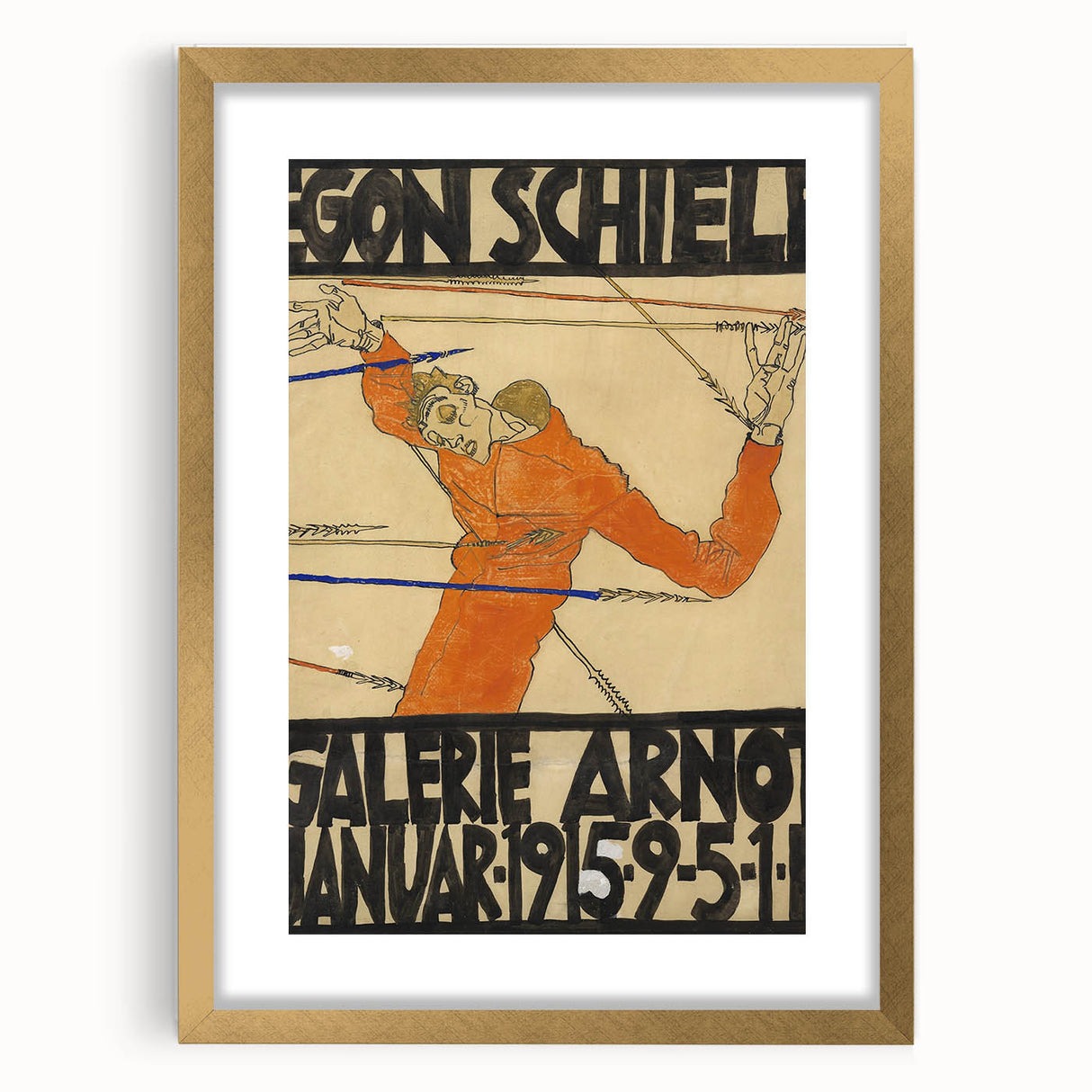 Bold Art Deco Wall Art - Egon Schiele Galerie Arnolt 1915 Print