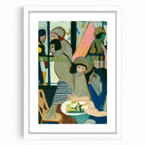 Expressionist Cafe Scene – Vibrant Abstract Cafe Wall Art by Kirchner