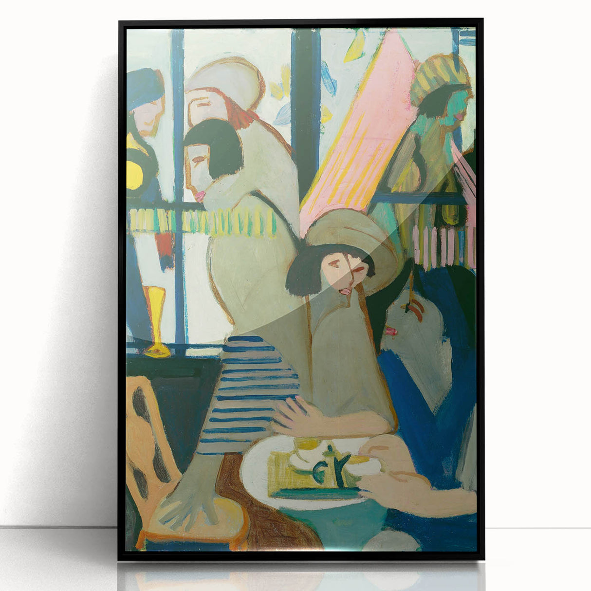 Expressionist Cafe Scene – Vibrant Abstract Cafe Wall Art by Kirchner