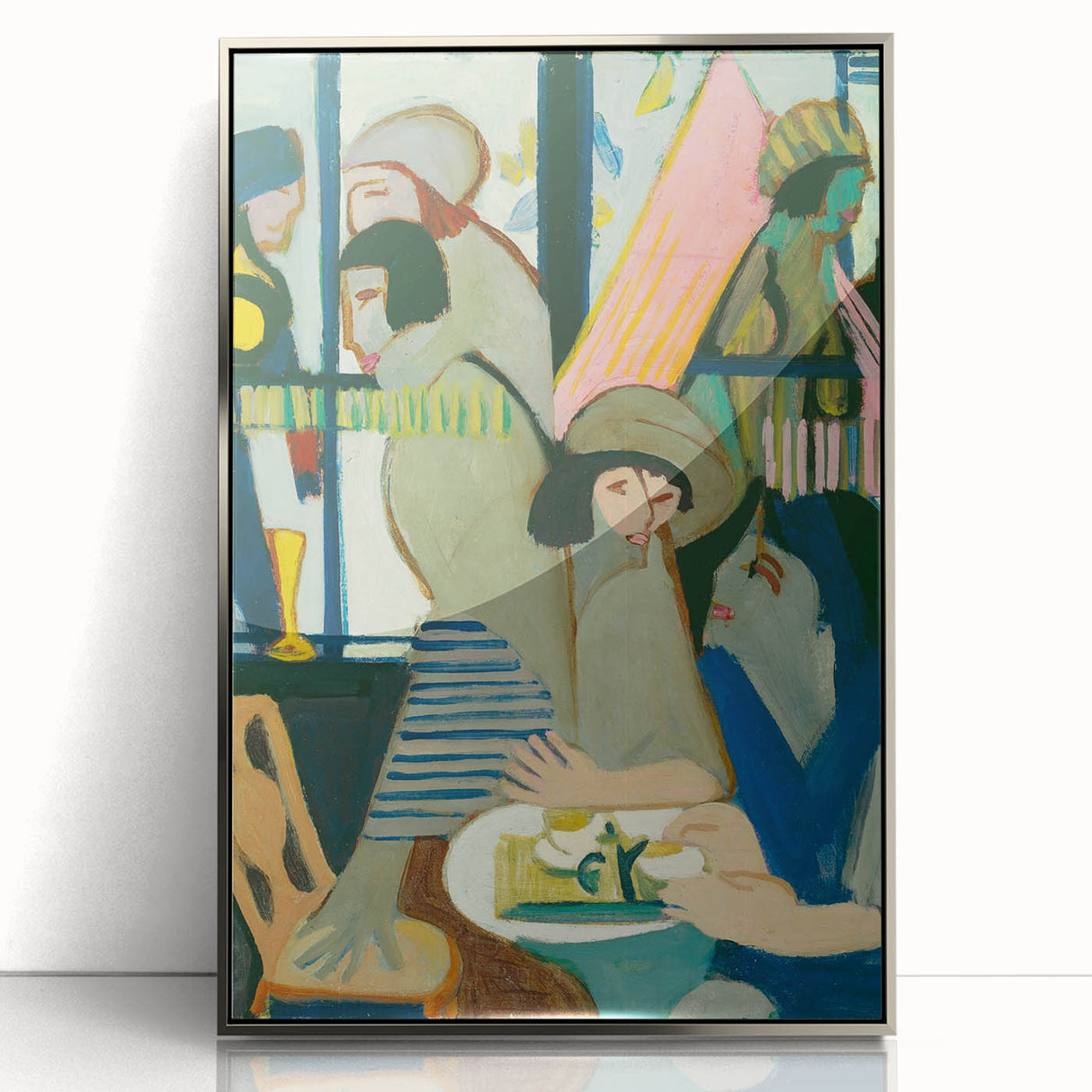 Expressionist Cafe Scene – Vibrant Abstract Cafe Wall Art by Kirchner