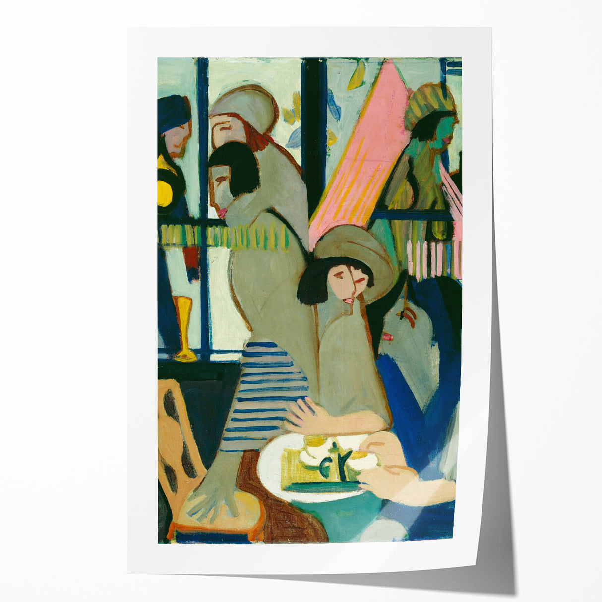 Expressionist Cafe Scene – Vibrant Abstract Cafe Wall Art by Kirchner