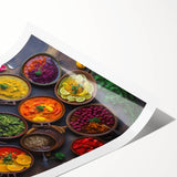 Extra large rolled print featuring line art flowers in black on white, ideal for large living room wall art.