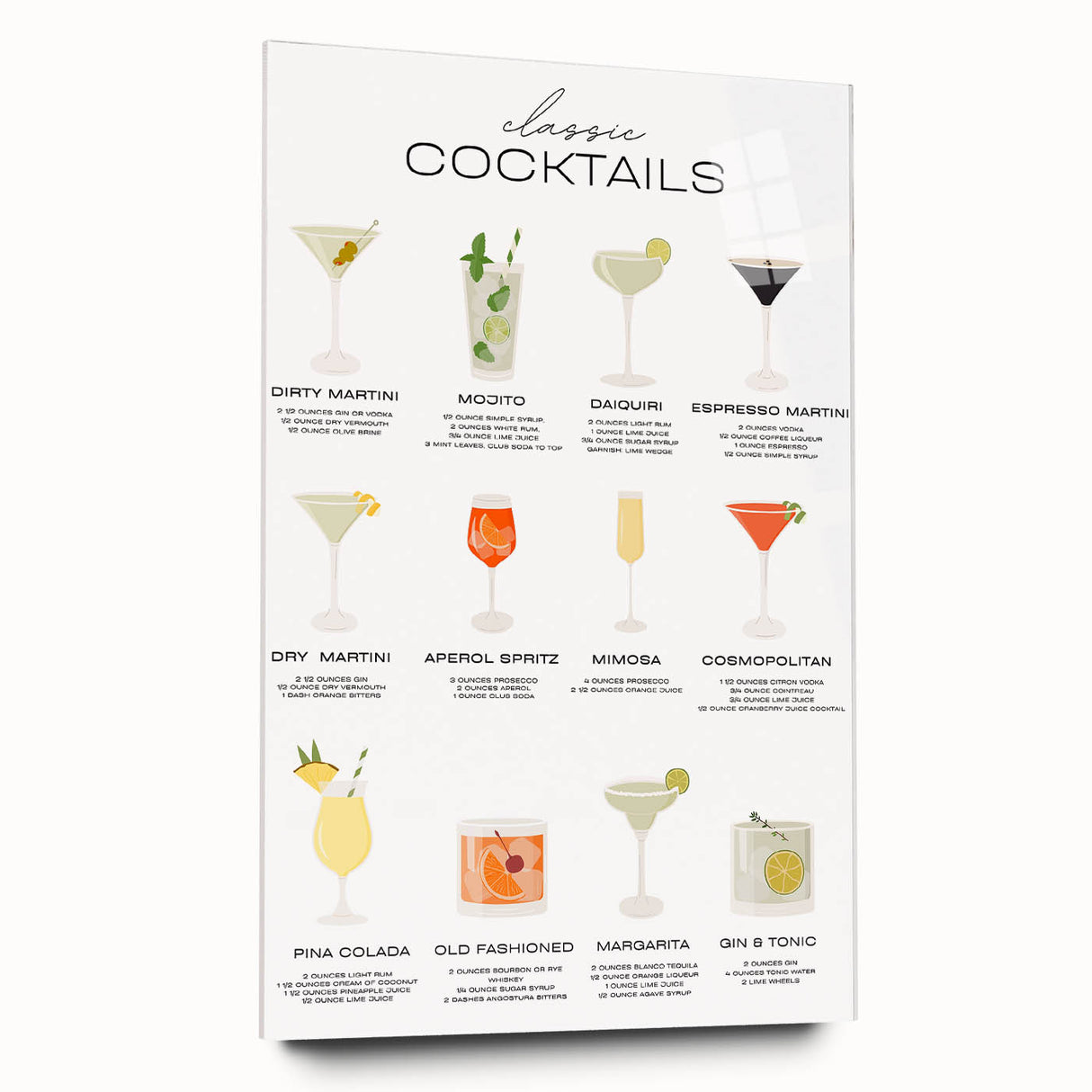 Large abstract wall art on acrylic glass depicting vibrant, colorful food and drink imagery.