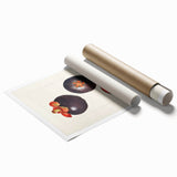 Extra large rolled print featuring assorted fruits in vibrant colors.