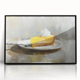 Framed acrylic print of large abstract wall art featuring assorted pastries in muted tones, ideal for kitchen decor.