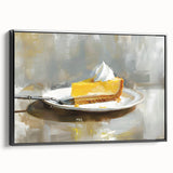Black and white framed canvas featuring vintage poster art of assorted pastries, ideal for bedroom wall decor.