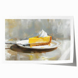 Rolled print featuring an array of pastries in soft pastel tones, ideal for art wall dining room.