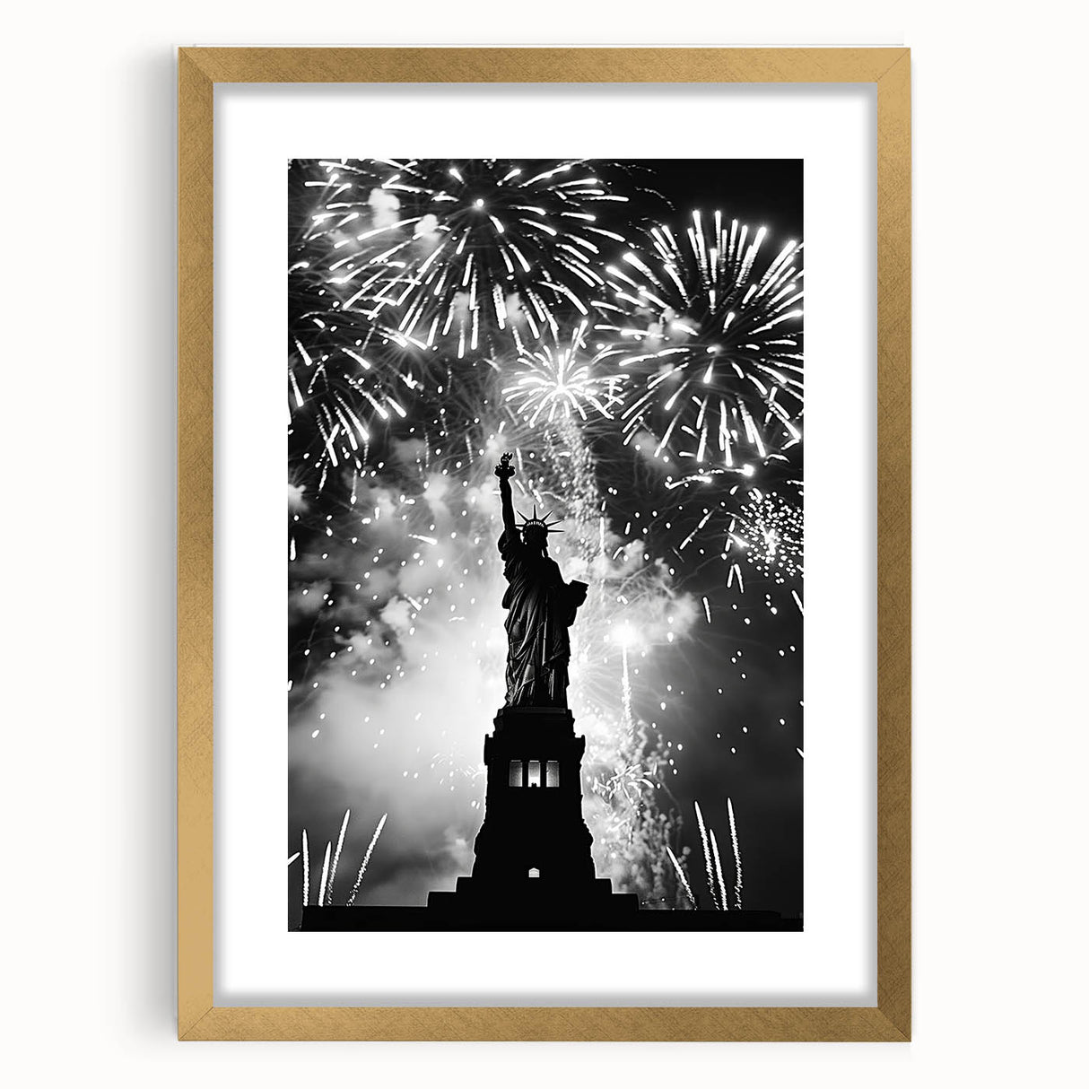Statue of Liberty Fireworks - 4th of July Wall Art Photography