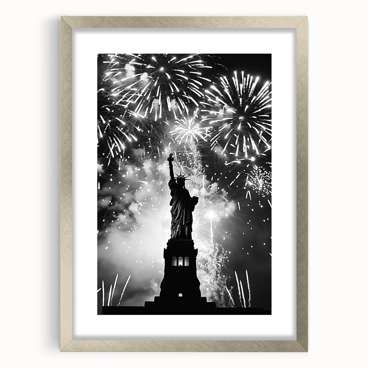 Statue of Liberty Fireworks - 4th of July Wall Art Photography