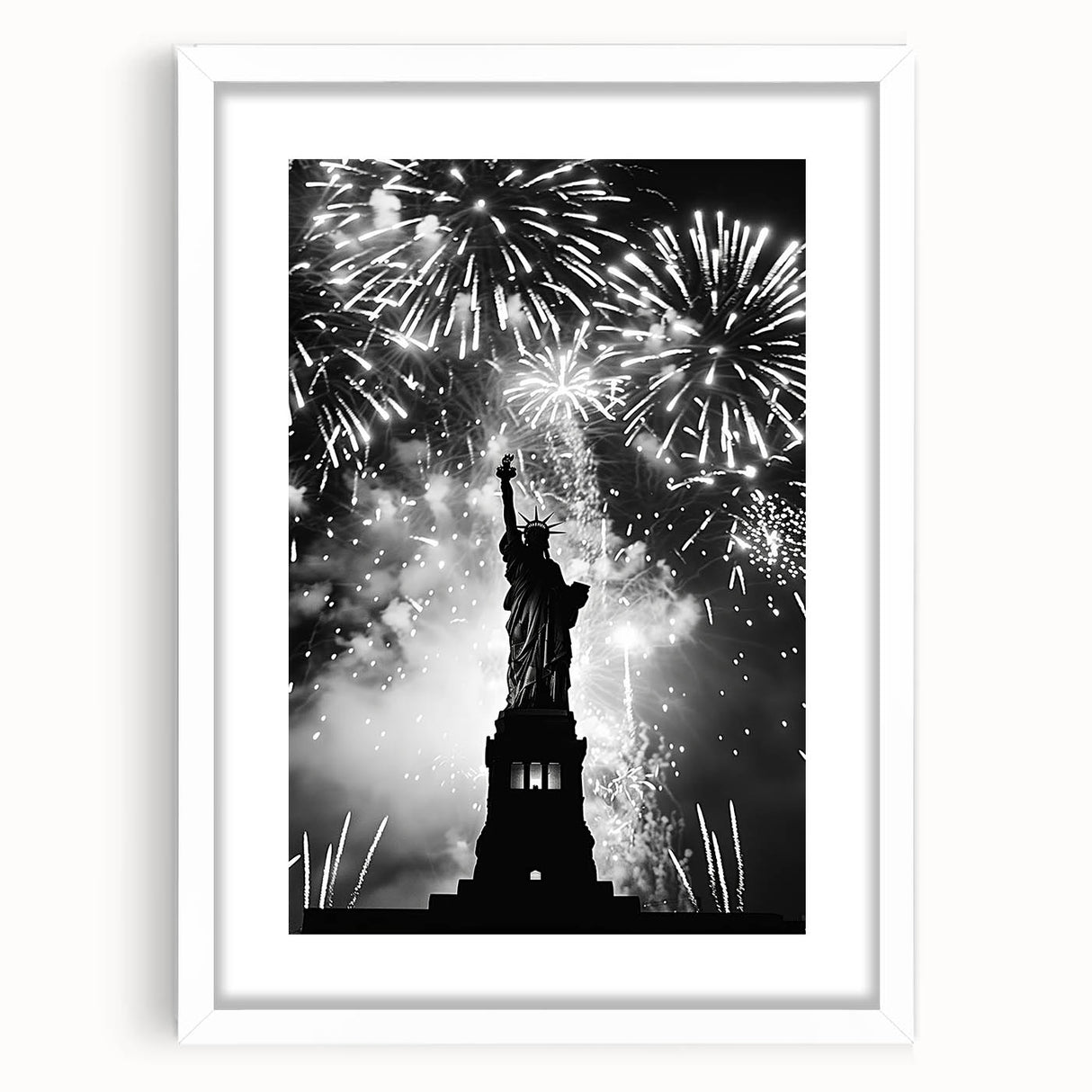 Statue of Liberty Fireworks - 4th of July Wall Art Photography