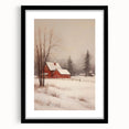 Snowy Red Barn – Rustic Christmas Wall Decor