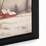 Snowy Red Barn – Rustic Christmas Wall Decor