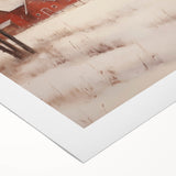 Snowy Red Barn – Rustic Christmas Wall Decor