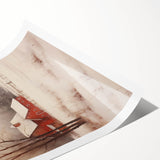 Snowy Red Barn – Rustic Christmas Wall Decor