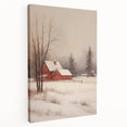Snowy Red Barn – Rustic Christmas Wall Decor