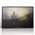 Haunted Castle Halloween Wall Art - Gothic Spooky Oil Painting