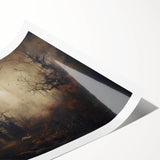 Haunted Castle Halloween Wall Art - Gothic Spooky Oil Painting