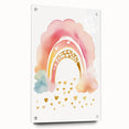 Golden Heart Rainbow Girls Room Wall Art – Nursery Print