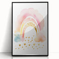 Golden Heart Rainbow Girls Room Wall Art – Nursery Print