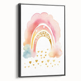 Golden Heart Rainbow Girls Room Wall Art – Nursery Print
