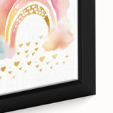 Golden Heart Rainbow Girls Room Wall Art – Nursery Print