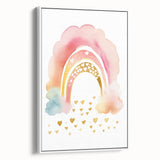 Golden Heart Rainbow Girls Room Wall Art – Nursery Print