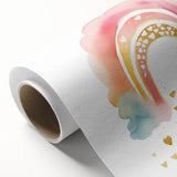 Golden Heart Rainbow Girls Room Wall Art – Nursery Print