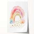 Golden Heart Rainbow Girls Room Wall Art – Nursery Print