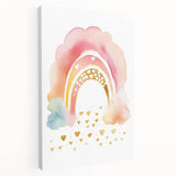 Golden Heart Rainbow Girls Room Wall Art – Nursery Print