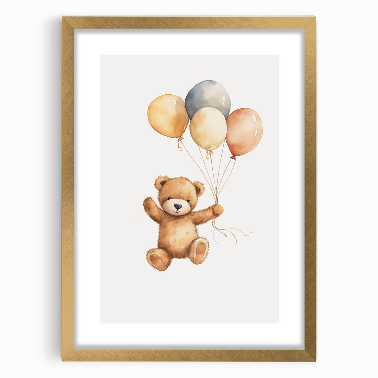 Floating Teddy Bear Nursery Wall Art – Baby Room Decor Prints