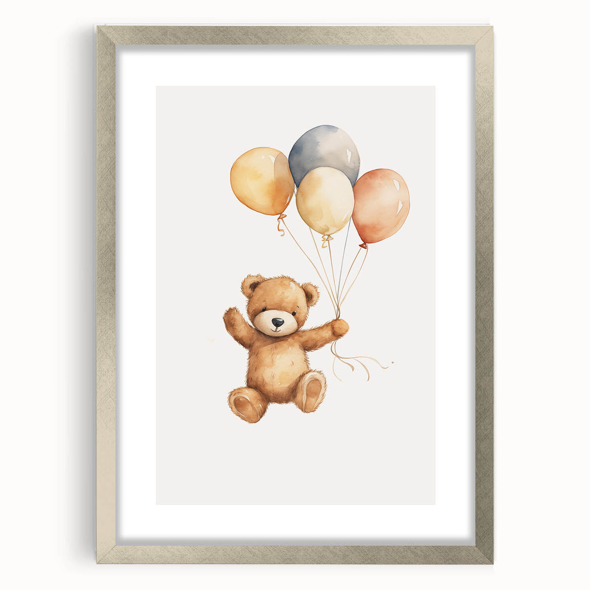 Floating Teddy Bear Nursery Wall Art – Baby Room Decor Prints