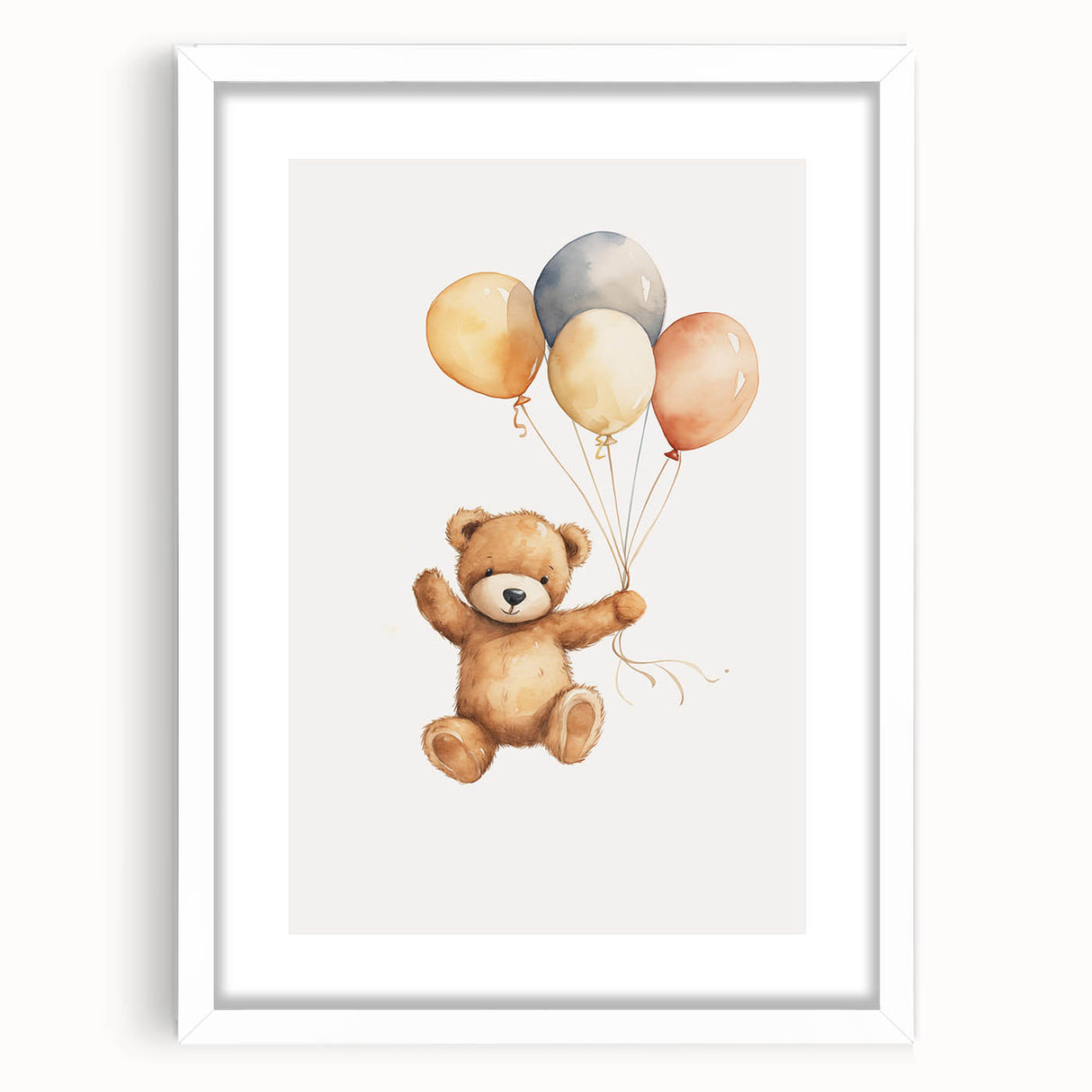 Floating Teddy Bear Nursery Wall Art – Baby Room Decor Prints