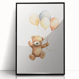 Floating Teddy Bear Nursery Wall Art – Baby Room Decor Prints