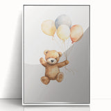 Floating Teddy Bear Nursery Wall Art – Baby Room Decor Prints