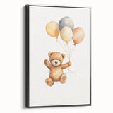Floating Teddy Bear Nursery Wall Art – Baby Room Decor Prints