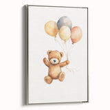 Floating Teddy Bear Nursery Wall Art – Baby Room Decor Prints