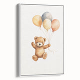 Floating Teddy Bear Nursery Wall Art – Baby Room Decor Prints