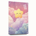 Nursery Wall Art - Cute Star & Cloud Pastel Kids Room Print