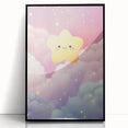 Nursery Wall Art - Cute Star & Cloud Pastel Kids Room Print