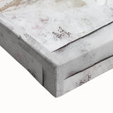 Close-up of a stretched canvas featuring a vibrant landscape barn scene, showcasing rich colors and detailed textures, perfect for rustic home decor.