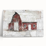 Landscape barn wall art on stretched canvas, showcasing a rustic countryside scene with vibrant colors, perfect for home decor. Ideal for enhancing living spaces or as a gift.
