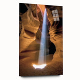Acrylic glass artwork depicting a stunning landscape of canyons, showcasing vibrant colors and intricate details, designed to enhance modern home decor.