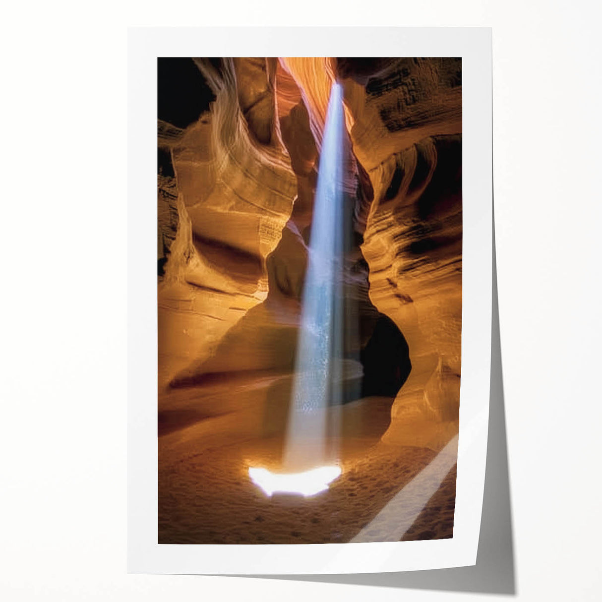 Stunning landscape print showcasing vibrant canyons in warm earthy tones, expertly rolled for easy display. Ideal for home decor enthusiasts and nature lovers.