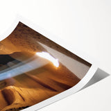 Landscape print showcasing vibrant canyons with rich earthy tones, designed for wall decor enthusiasts. Rolled and protected in a sturdy tube for easy display.