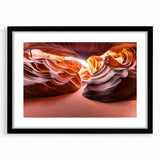 Black-framed landscape art featuring a serene desert scene, elegantly matted to enhance visual depth, perfect for home decor in modern interiors.