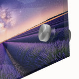 Close-up of a vibrant acrylic landscape artwork showcasing lush green fields under a bright blue sky, highlighting intricate details and textures, ideal for home decor.