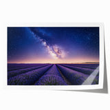 Vibrant rolled canvas print depicting a serene landscape with rolling fields and blue skies, designed for wall decor; securely packaged in a protective tube.