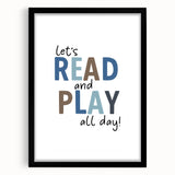 Let’s Read and Play Typography Art – Kids Room Wall Decor