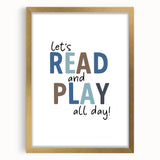 Let’s Read and Play Typography Art – Kids Room Wall Decor