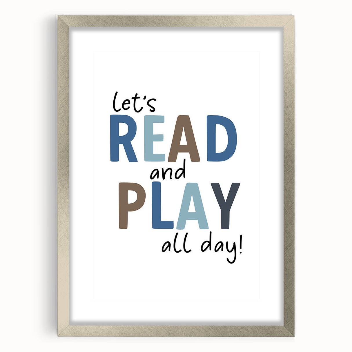 Let’s Read and Play Typography Art – Kids Room Wall Decor